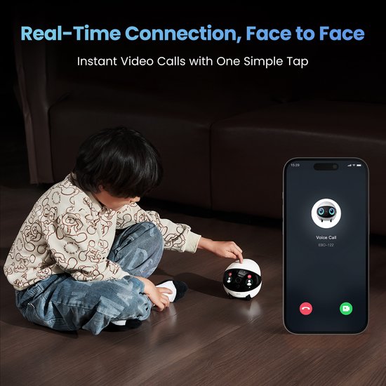 Enabot Air 2 Plus – Intelligenter Begleitroboter – 3K-HD-Kamera – Doppelte Kommunikation – Weiß