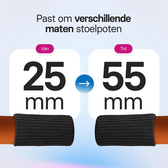 Roegaarden Stuhlbeinschoner Socken Schwarz Bodenschutz 24 Stück