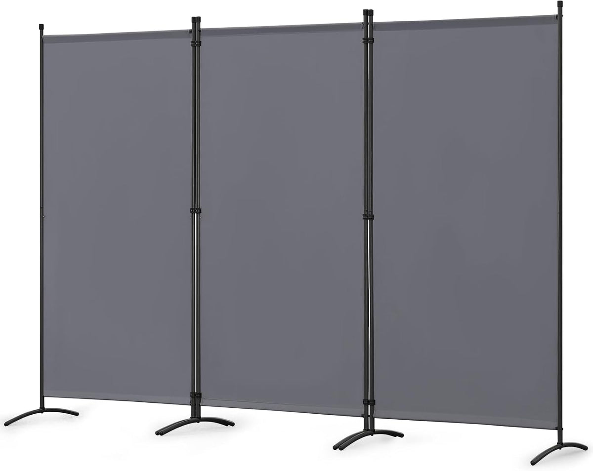 Angel Living Paravent mit 3 Paneelen – 243 x 180 cm – Grau