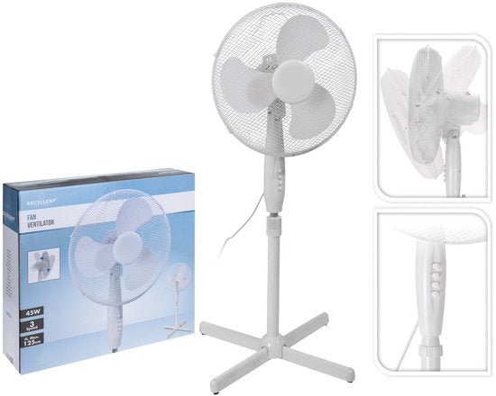 Excellent Electrics – Standventilator – Stativventilator – 40 cm, weiß – 40 W