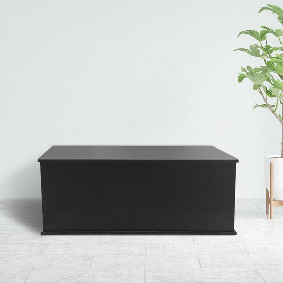 Aufbewahrungstruhe - Spielzeugtruhe - Deckentruhe - 100 cm breit - schwarz