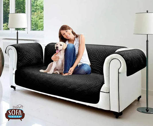 Starlyf Sofabezug 3-Sitzer – beidseitig verwendbar – Braun/Beige – 190 x 290 cm