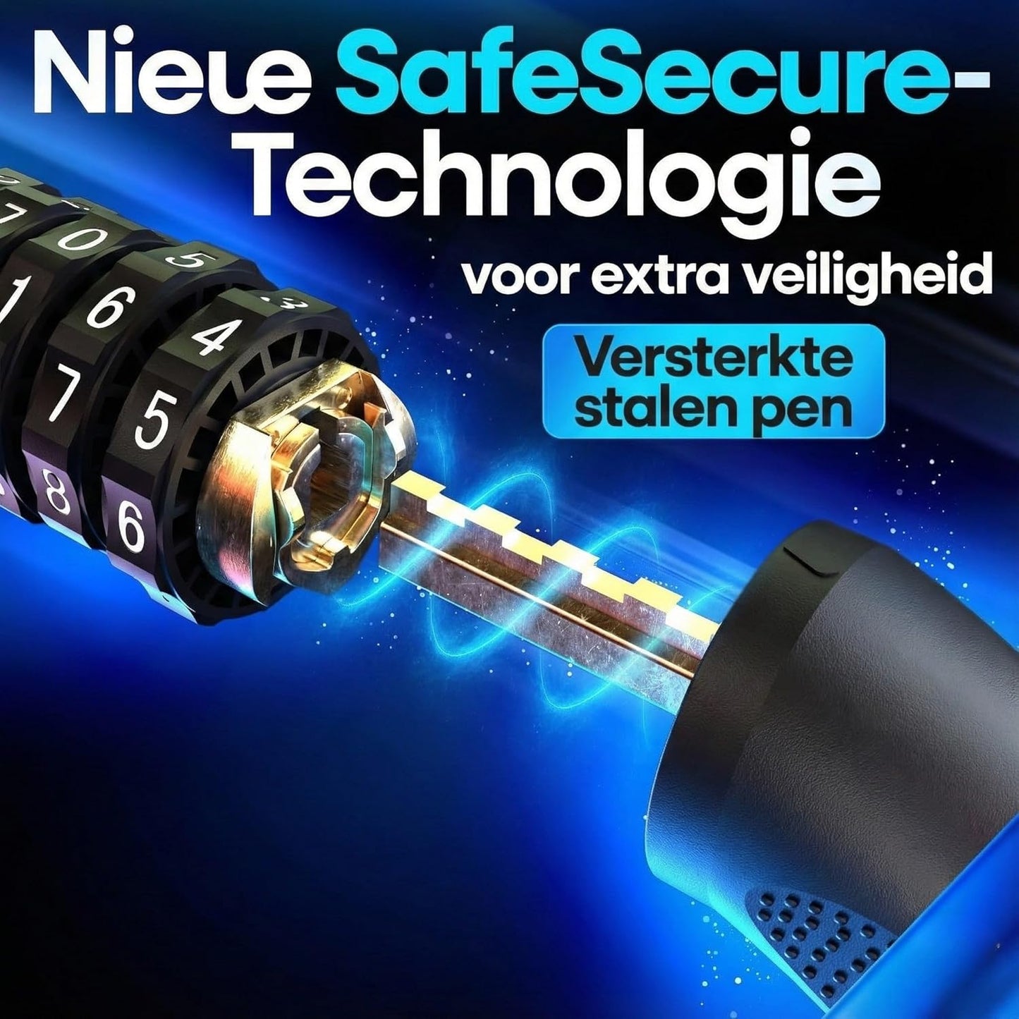 NEXTCOVER® Fahrradschloss LockOne mit Zahlencode I - [SAFESECURE] Zahlenschloss sehr sicheres Fahrradschloss Zahlenschloss I robustes & langlebiges Kettenschloss Fahrrad I Fahrradschloss