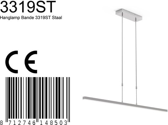 Steinhauer - Pendelleuchte - Bande - Stahl - Kunststoff Metall - Designleuchte - LED - 3319ST