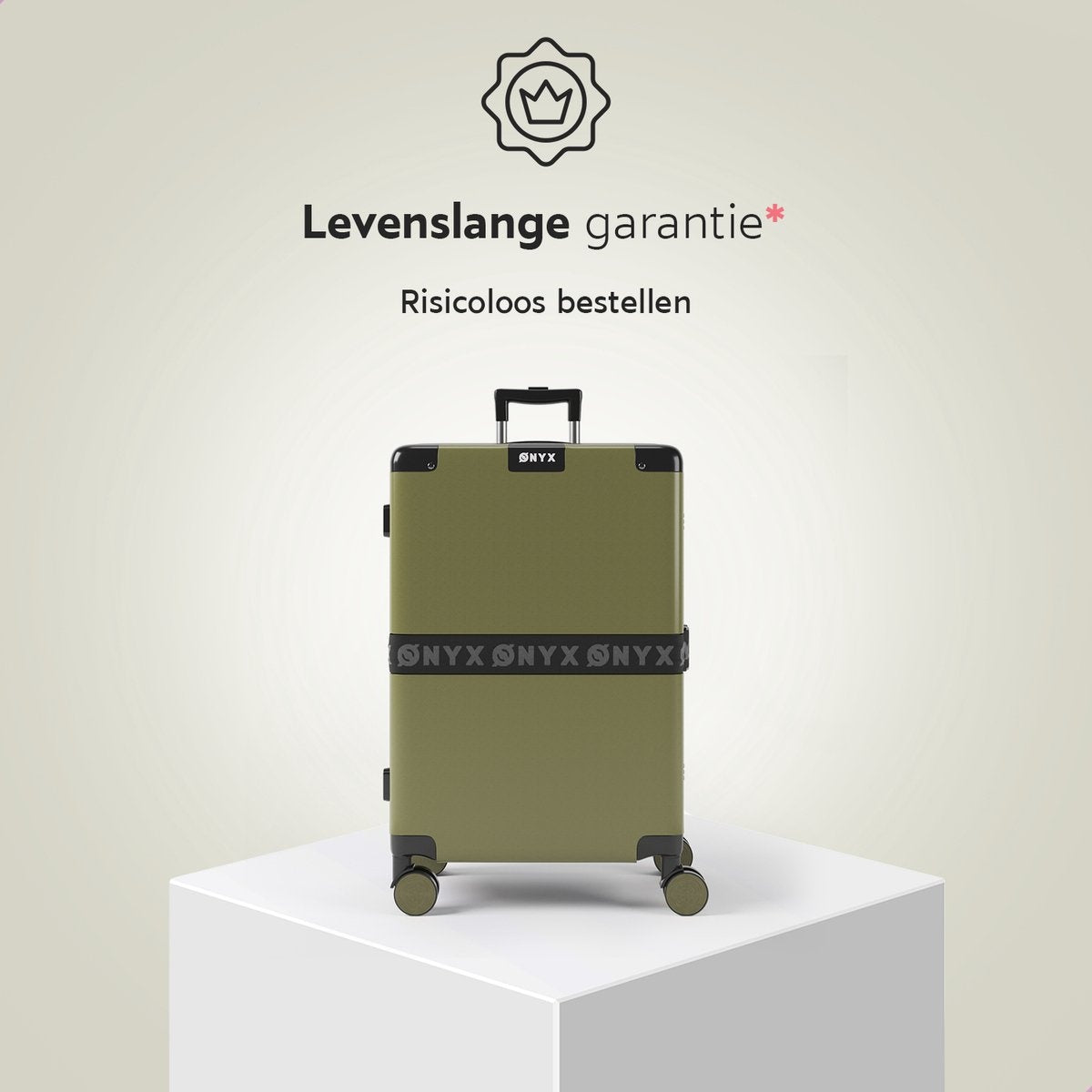 ONYXÂ® Check-in Koffer 65L - TSA-Schloss - Spinner-Räder - Leichter Trolley - Aluminiumverschluss - Olivgrün