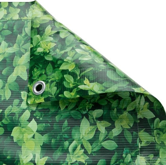 tectake - Balkongeländer Sichtschutz grüne Blätter - 90 cm - 6 Meter - 402711