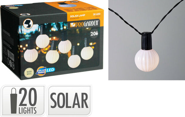 Pro Garden Solar-Lichterkette – 20 LEDs – 5,7 m – Warmweiß