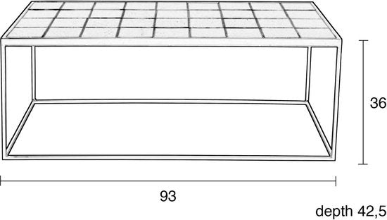Zuiver Glasierter Couchtisch 93x42,5 cm Grün