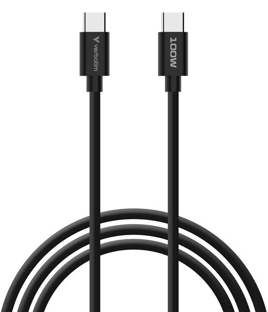 Verbatim Mini-Gan-Ladegerät 100 W, 2 × USB-C, 1 × USB-A, QC, für Apple MacBook und iPhone