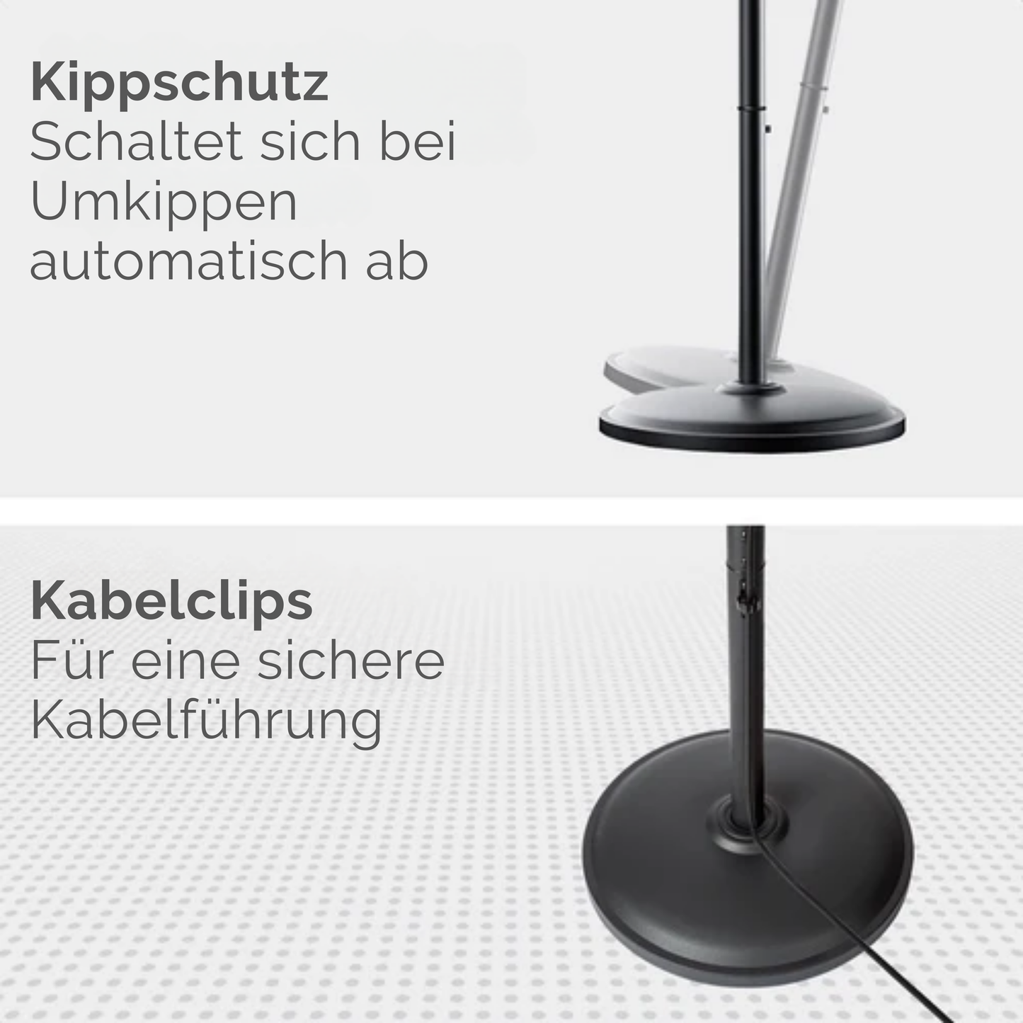 Auronic Terrassenheizer - 2000W - Hängeleuchte und Standfuß - Inkl. Fernbedienung - 3 Stufen - Schwarz