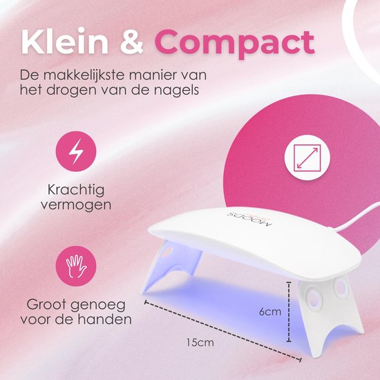 Moods Gellac - Kompakte Nagellampe - UV-Lampe Gel-Nägel - Mini-Nageltrockner - leicht zu tragen - Weiß