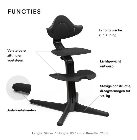 Stokke® Nomi® Kinderstuhl – Beech Black – Schwarz