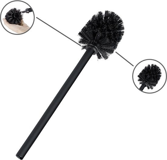 WENKO Toilettenbutler Rivalta schwarz – Toilettenbürste mit Halter, Toilettenpapierhalter und freistehender Halter für Ersatzrollen