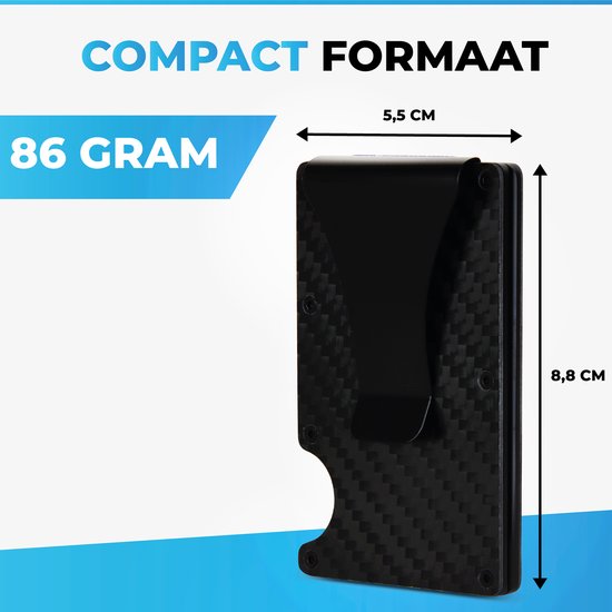 Northwall Kartenetui - Carbon-Kreditkartenetui mit Geldklammer - Geldklammer - RFID Anti-Skim - Bis zu 12 Karten