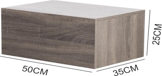 Hängender Nachttisch - Hänge-Dielenschrank - mit Schublade - 50 cm breit