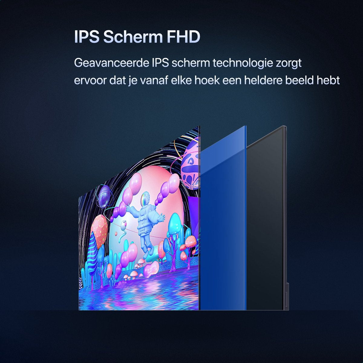 Qumax Tragbarer Monitor - 15,6-Zoll-Tragbarer Monitor - Full HD - HDMI & USB-C - Inklusive Hülle & Standfuß - Multifunktional - Integrierte Lautsprecher