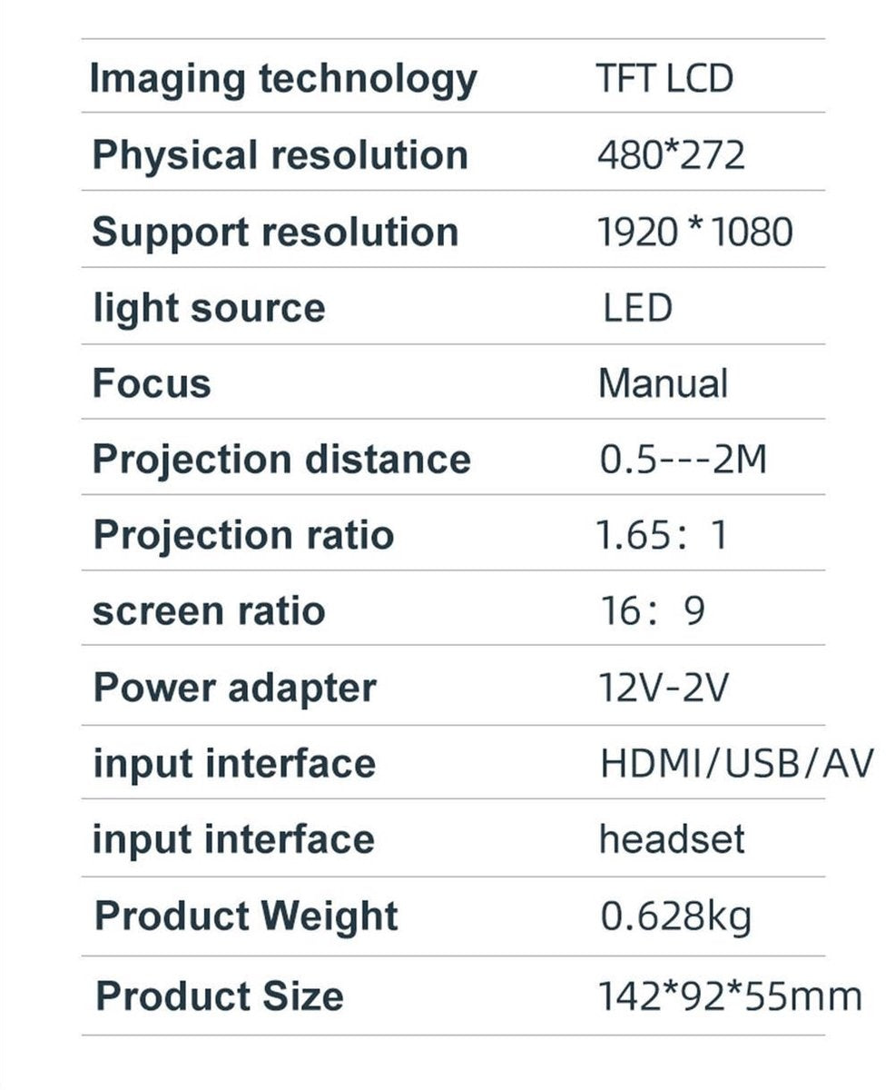 Fuegobird YG280 Mini-Beamer - Projektor - LED - 1080P - HD Weiß
