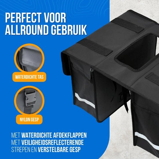Strex Double Panniers Waterproof Ã¢â‚¬" Packtasche 40 Liter Ã¢â‚¬" Schwarz - Mit Reflektoren - Elektrofahrrad