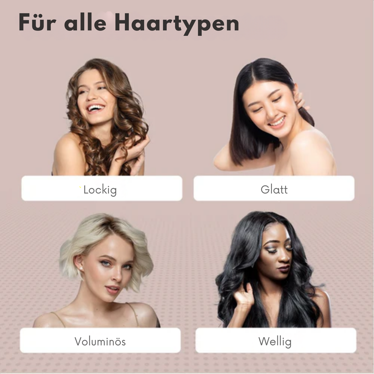 Auronic 3-in-1 Haartrocknerbürste - Rund - Lang/Kurz/Style/Locken - Schwarz/Pink