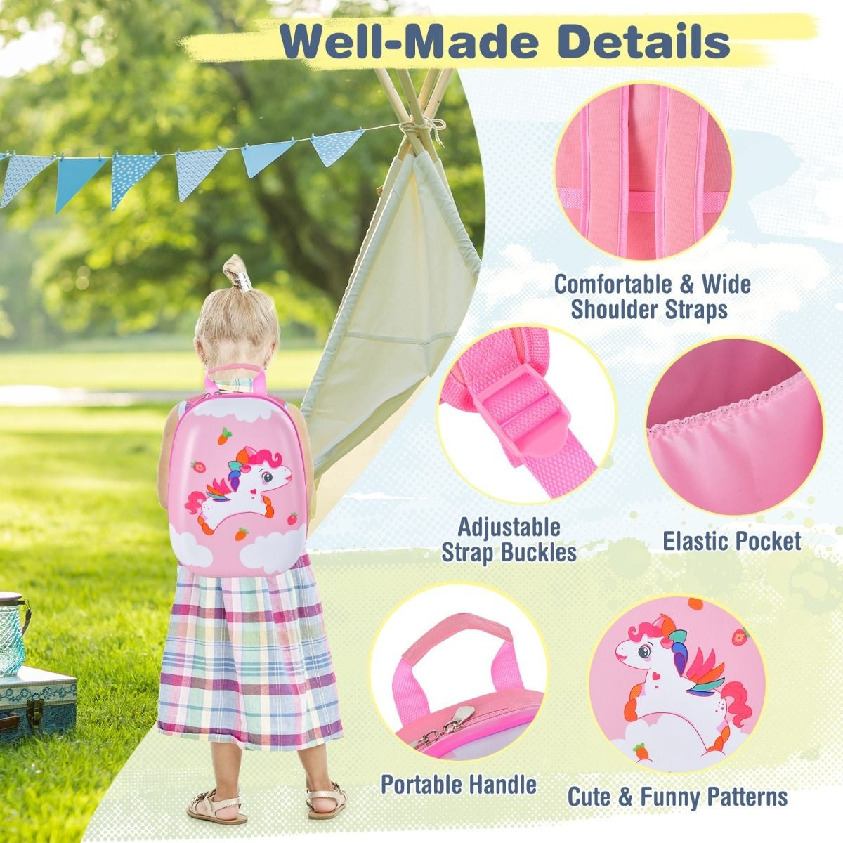 Coast 2-teiliger Kinderkoffer + Rucksack Kindertrolley - Hartschale Pink