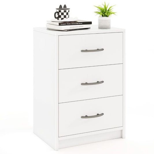 Coast Nachttisch – 3 Schubladen – Holz – 38,5 x 28 x 54 cm – Weiß