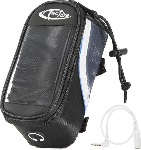tectake - Rahmentasche Fahrradtasche für z.B. Smartphone etc. schwarz blau S 401606