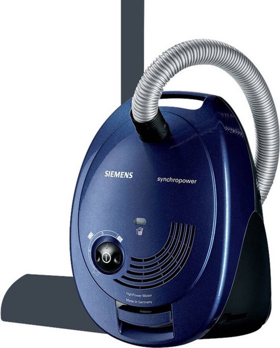 Siemens VS06A111 SynchroPower Staubsauger mit Beutel – Kompakt – 600 W – 4-Liter-Staubbeutel – Blau/Schwarz