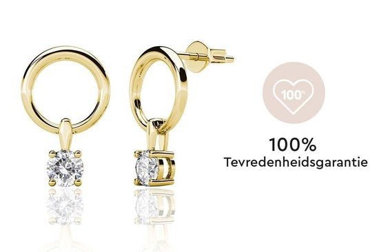 Yolora Damen Ohrringe mit Kalpa Camaka Kristallen - Farbe Gold - 18K Gelbgold vergoldet - Damen Ohrringe Gold - Ohrstecker - Schmuck - Luxus Geschenkbox - Geschenkbox - Exklusive Geschenkbox - Schöne Geschenkverpackung