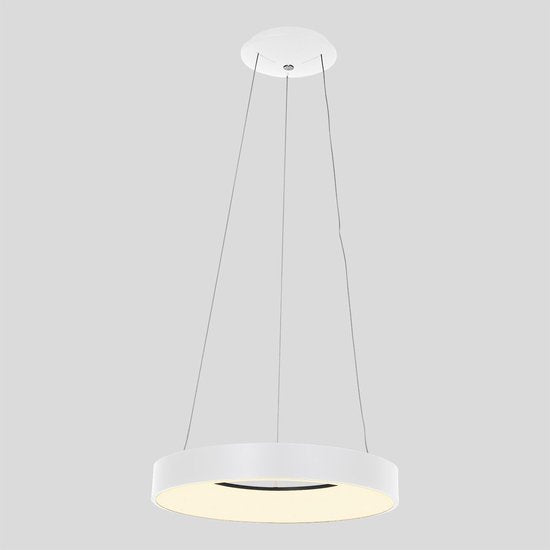 Hängeleuchte Ringlede 2695W, weiß, rund, 48 cm, elektrisch höhenverstellbar, aus Kunststoff und Metall, Steinhauer Modern