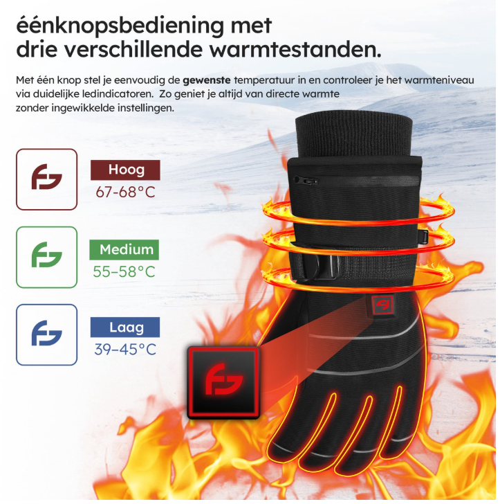 Saaf - Beheizte Handschuhe Pro - Größe XS - Schwarzes Polyester - 3 Wärmestufen & wiederaufladbar - Wasser- & Windabweisend - Optimaler Komfort