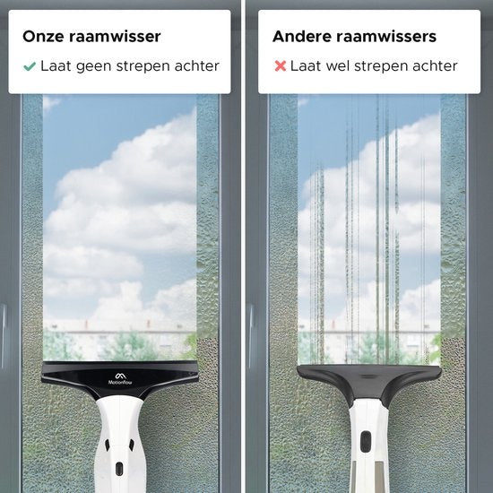 Motionflow Vacuum Fensterwischer mit Verlängerung 61cm - Elektrischer Fensterreiniger mit Soaker - Wiederaufladbar