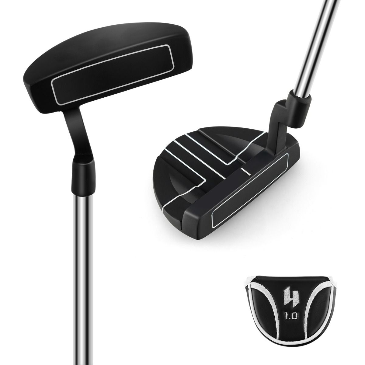 Coast Golfputter – Mallet-Kopf – rutschfester Griff – 89 cm – schwarz