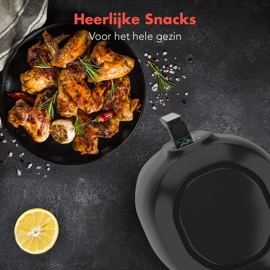 KitchenBrothers Airfryer XXL - Heißluftfritteuse XL - 1890W - 7.2L - Schwarz