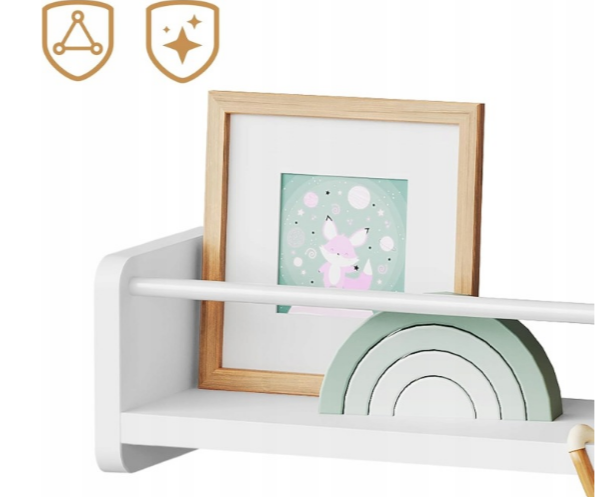 Woltu Wandregal-Set – freihängend – MDF – 3-teilig – 40 x 12 x 10 cm – Weiß