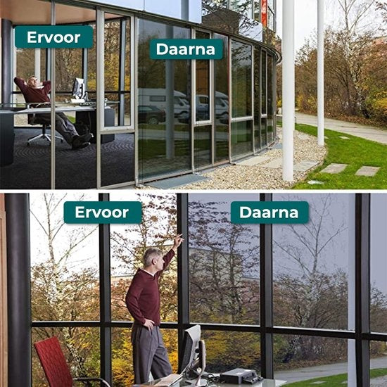 Homewell Sunproof HR++ Fensterfolie 90x200cm - Statische Isolierfolie mit Spiegeleffekt - Schwarz