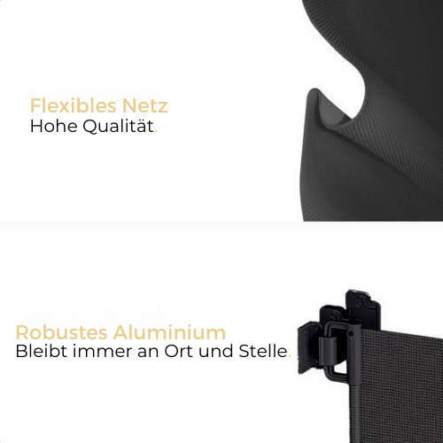 Goliving - Roll-up Treppentor - Kindertor - 10-150 cm - Aluminiumrahmen - Schwarz