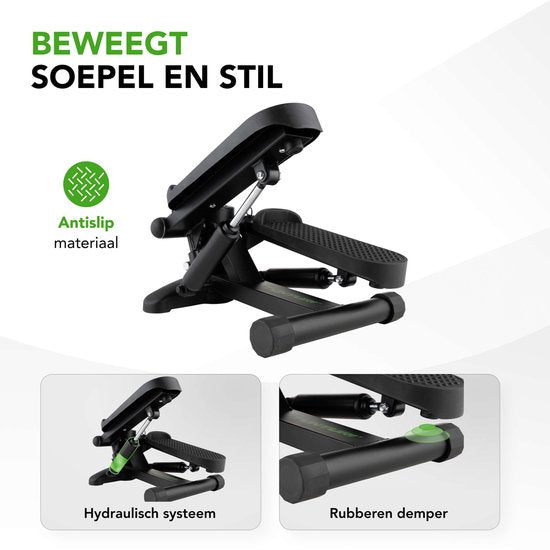 Tunturi Stepper – Stepper-Fitness – Treppensteiger – Aerobic-Step – Fitness – inkl. Display und Widerstandsbändern – Schwarz