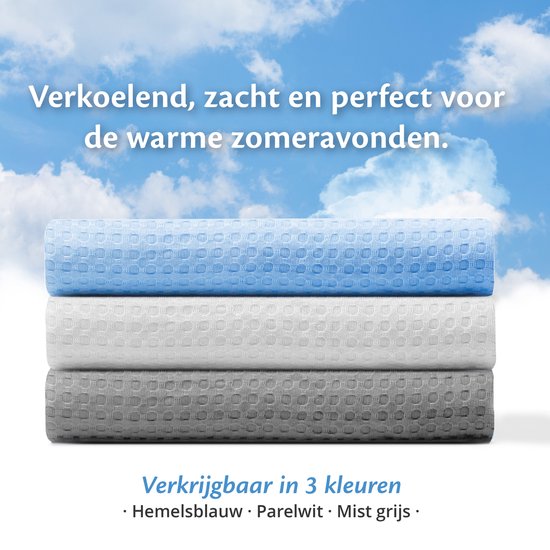 Ella Cooling blanket 135x200 cm - 100% Bio-Tencel - Selbstkühlende Decke - Kühlende Decke - Sommerdecke - Perlweiß