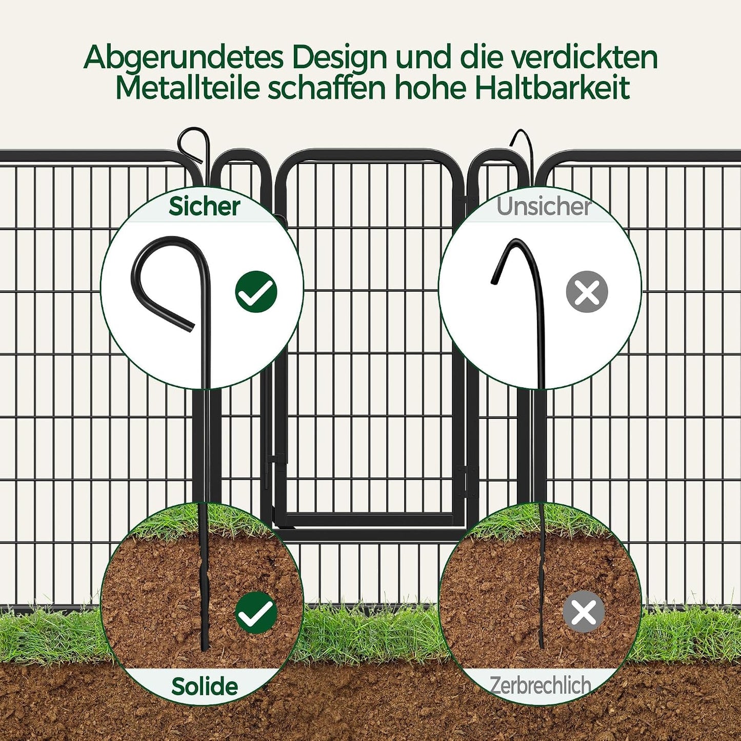 Yaheetech Welpenauslauf, 6-teiliger Welpenauslauf aus Metall mit Tür – 100 cm hoch – 68 x 100 cm pro Element – Schwarz
