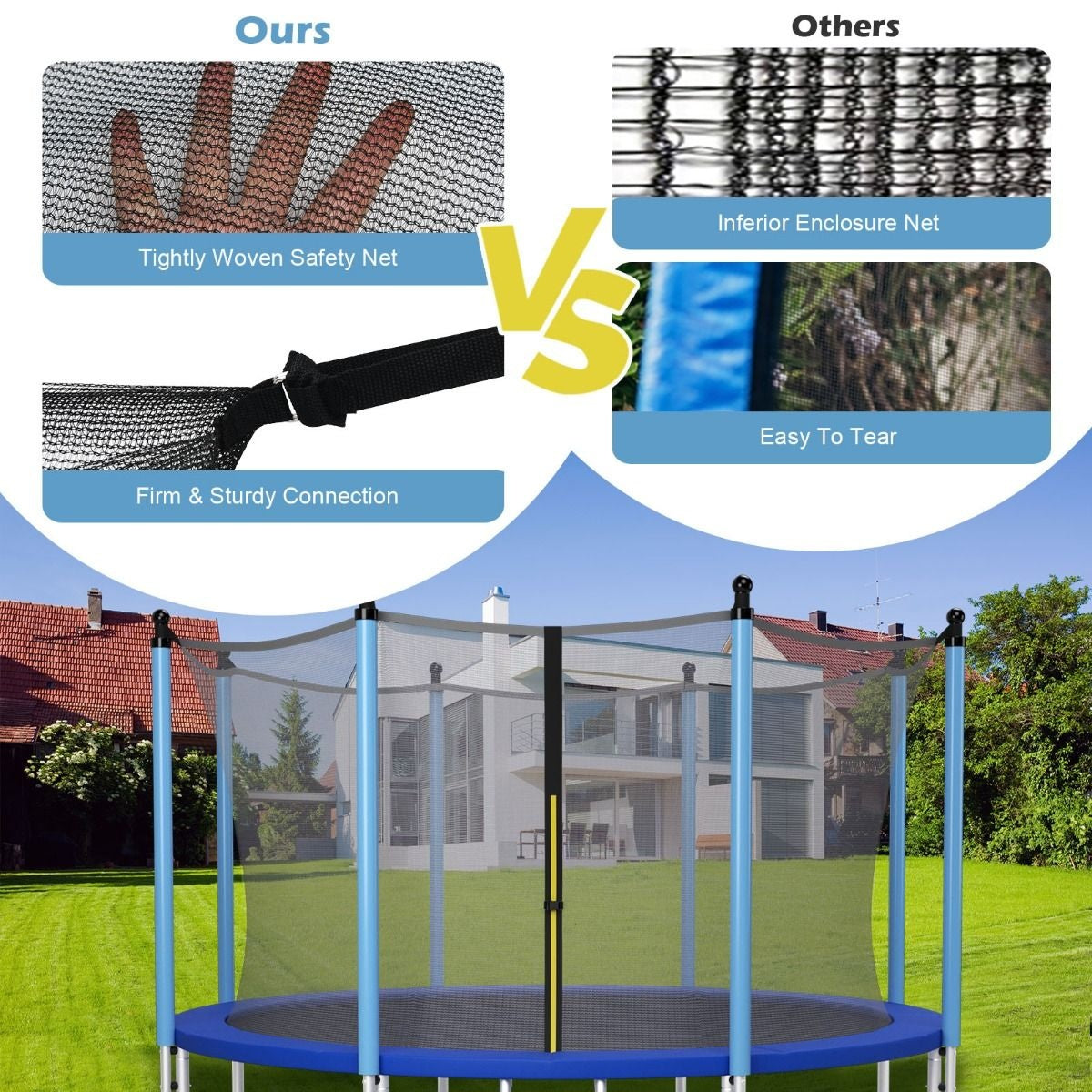 Coast Trampolin Sicherheitsnetz - Ã˜366 cm - für Gartentrampoline - Schwarz