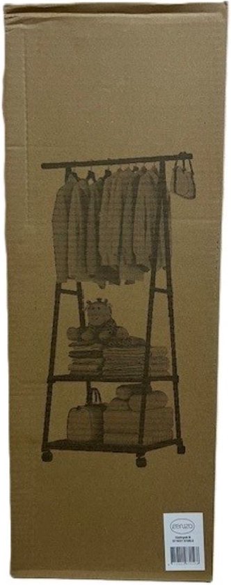 Ceruzo Kleiderständer mit Vliesböden - Metall - Mobil - Rosa - 2 Rollen - 85x42x160 cm- Rosa