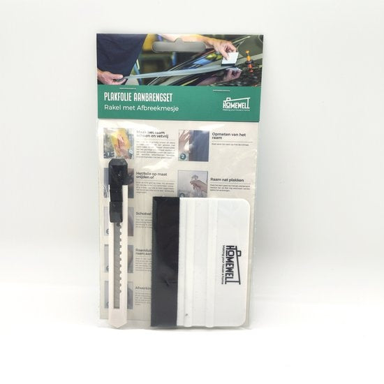 HomewellÂ¬Ã† Rakel mit Filz und Folienmesser - Gummirakel (Werkzeugset für Fensterfolien, Autofolien, Klebefolien, Küchenverpackungen) 10x7,5cm
