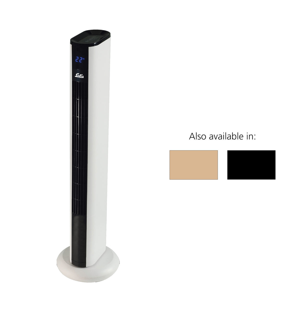 Solis Easy Breezy 757 Turmventilator - Ferngesteuerter Standventilator - Timerfunktion - 44,8 dB - 91 cm hoch - Weiß