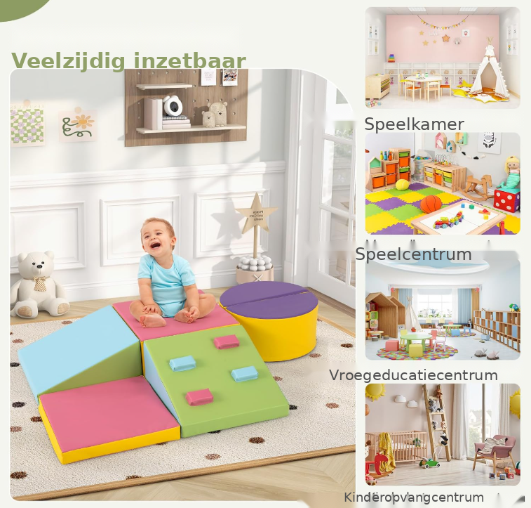 COSTWAY Weiche Bausteine, Set – 6-teilig – Kletter-, Krabbel- und Spielblöcke – 40 x 40 x 20 cm – mehrfarbig