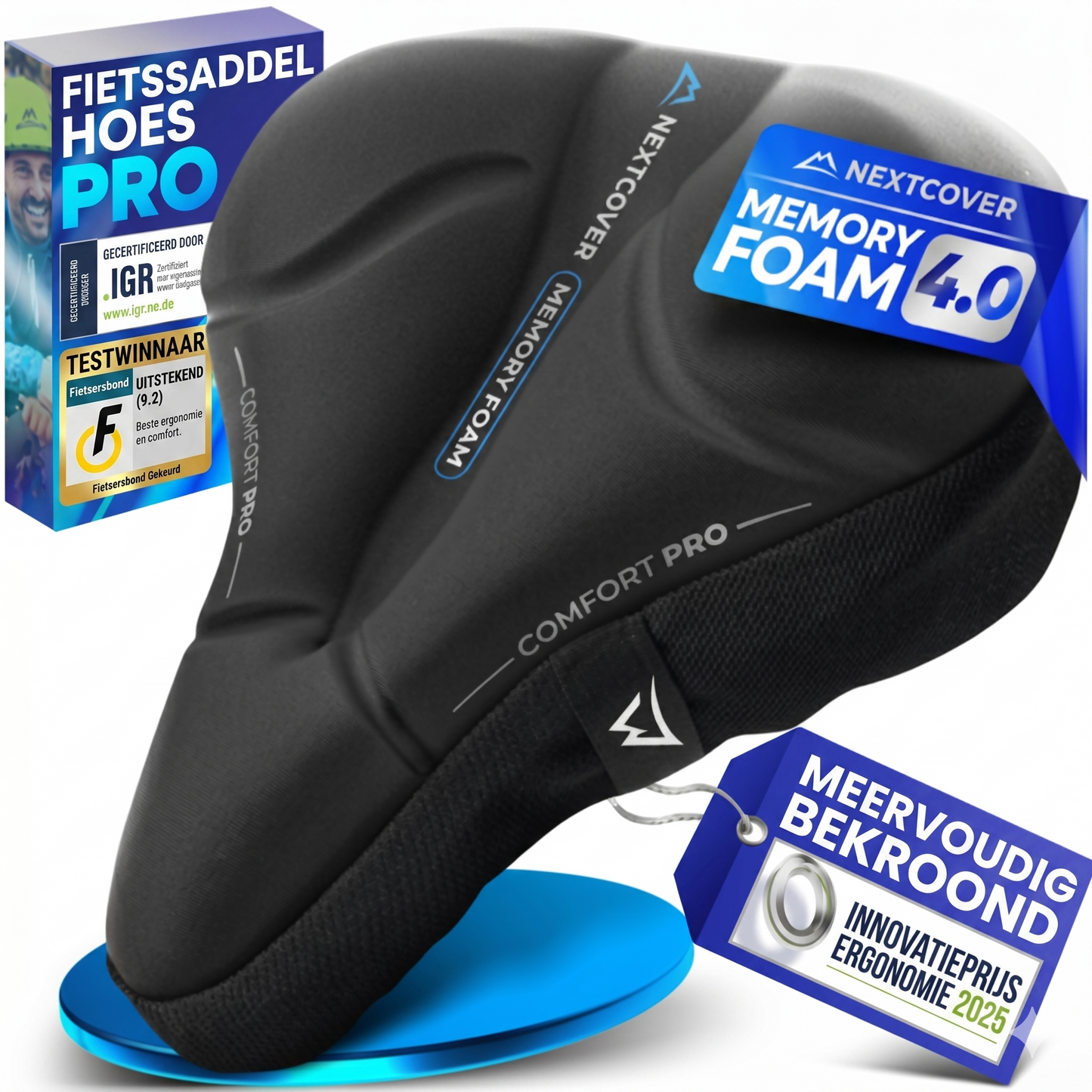 Nextcover CoverPro Sattelbezug – Memory Foam 4.0 – Ergonomisch – Citybike