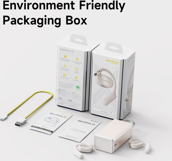 OpenRock – X White – Kabellose Open-Ear-Kopfhörer – Bluetooth – Lange Akkulaufzeit – Geräuschunterdrückung – kabellos – TubeBass™-Technologie
