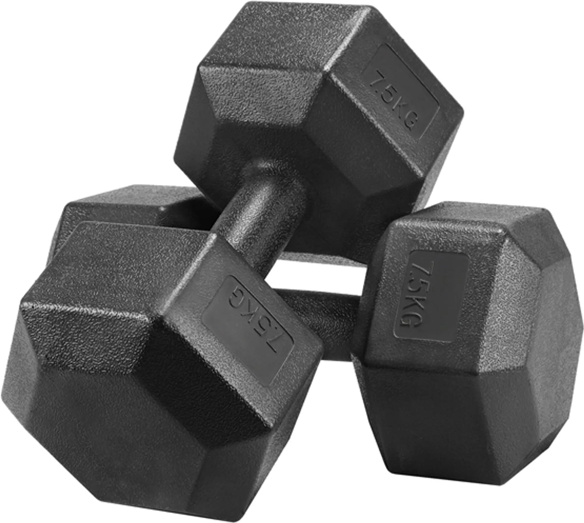 Yaheetech Hanteln 7,5 kg Set von 2 - Features hexagonal Anti-Roll-Design und ergonomische Griff und Bodenschutz PVC-Beschichtung - für Krafttraining und Cardio - Schwarz Gusseisen Beton und PVC - 31 x 14,6 x 14,6 cm