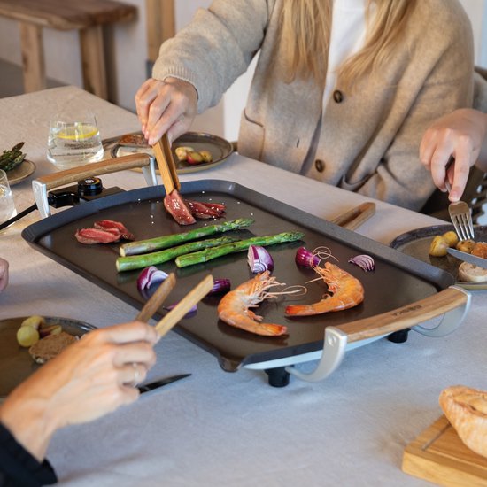Boska Elektrische Grillplatte Pro - 35x56 cm Eiche Griffe - Teppanyaki Platte