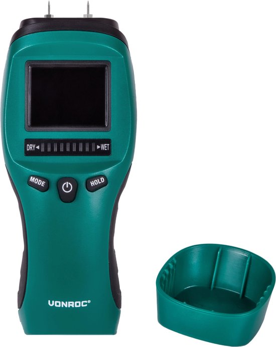 VONROC PRO Feuchtemessgerät - Professioneller Einsatz - Präzise - Kontrastreiches LCD mit Hintergrundbeleuchtung