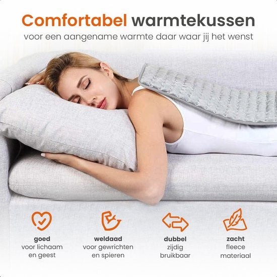 Goliving Warmtekussen â€šÃ„Ã¬ Warmte Kussen Voor Nek en Schouder â€šÃ„Ã¬ 3 Warmtestanden â€šÃ„Ã¬ Timerâ€šÃ„Ã¬functie â€šÃ„Ã¬ Machinewasbaar â€šÃ„Ã¬ 100 Watt â€šÃ„Ã¬ Fleece â€šÃ„Ã¬ 30 x 60 cm â€šÃ„Ã¬ Grijs